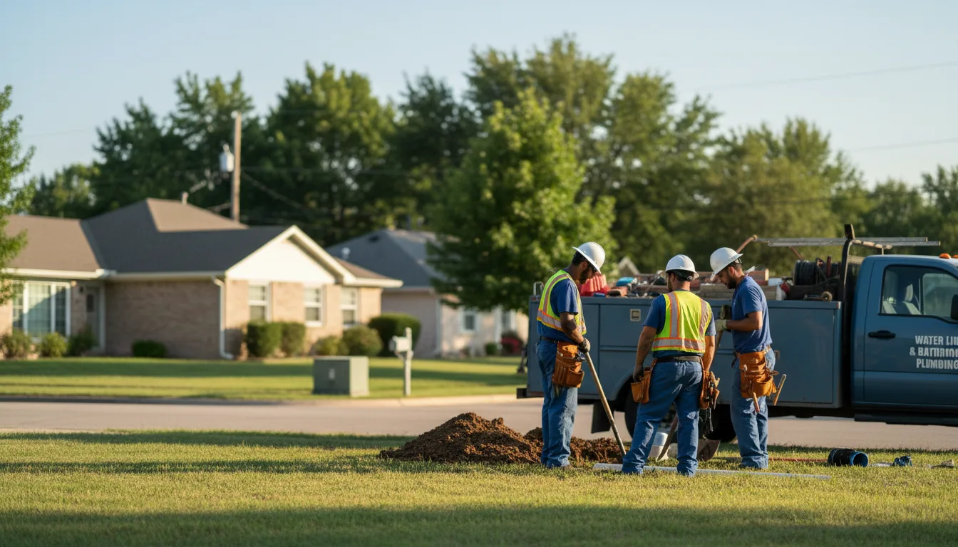 Residential water line and bathroom plumbing service in Dunmor, KY